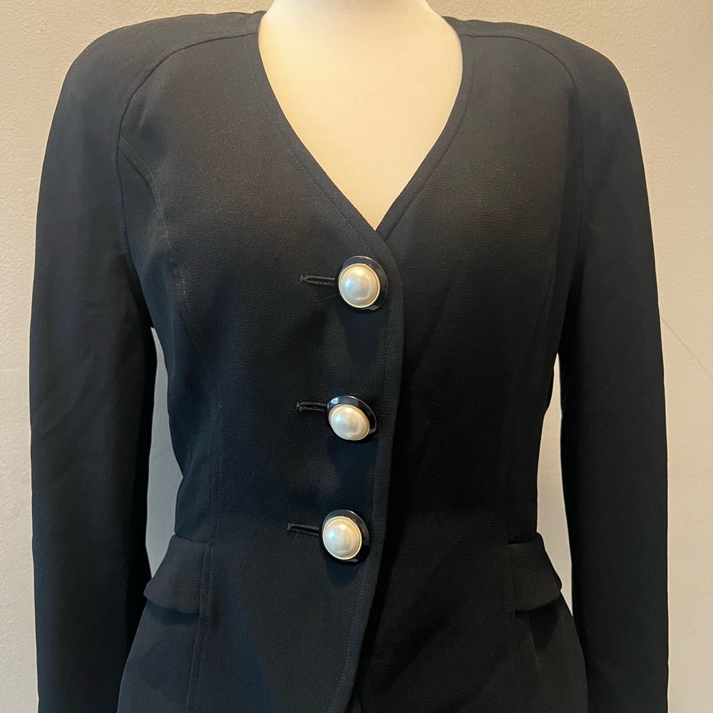 Vintage PSI Couture Black Fitted Blazer with Tailored Silhouette